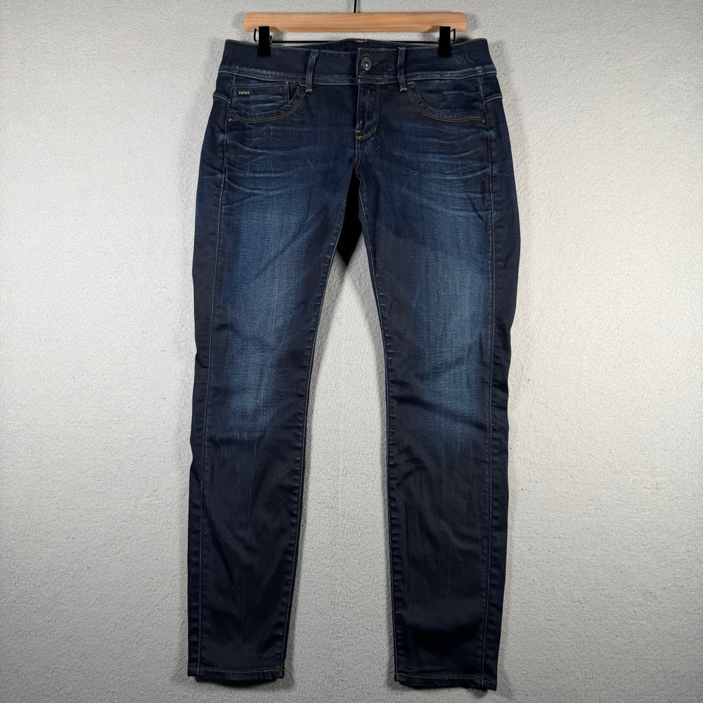 G-Star RAW Lynn Mid Skinny Jeans Dark Wash Slander Denim 31x30 60885-6131-071